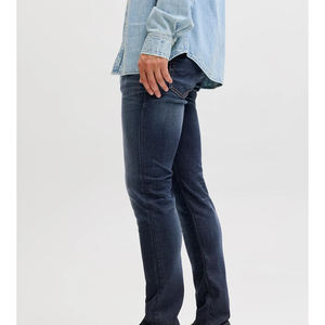 Jeans pour hommes, style streetwear, coupe slim, stretch, taille mi-haute, jambe droite, pantalon décontracté, jeans en denim tendance de luxe - Product Image 6