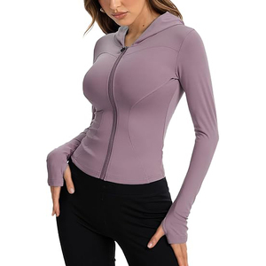 Full Zip Comfort <b>Jacket</b> Women Lightweight Stretchy Top Soft <b>Yoga</b> Activity Wear Training Nylon Spandex Fabric - Product Image 1