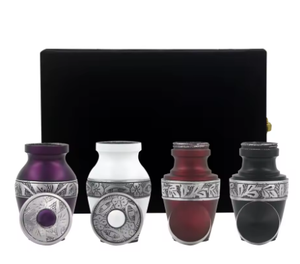 Ensemble de 4 urnes métalliques modernes faites à la main, pots à souvenirs de 50 ml en blanc, noir, violet, rouge, prix de gros personnalisable - Product Image 2