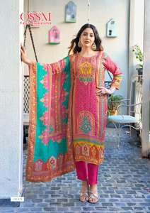 Elegante Conjunto de Salwar Kameez de Muselina de Viscosa con Estampado Tradicional Maruti para Mujer, Completamente Cosido, Ideal para Bodas Indias, Exportación - Product Image 5