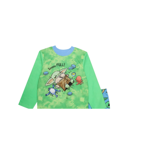 AME Set Pigiama e Maglietta Casual Verde con Stampa Mandalorian per Bambino, 2 Pezzi in Tessuto Termico, Taglia 6 per Bambini Piccoli, per l'Inverno - Product Image 2
