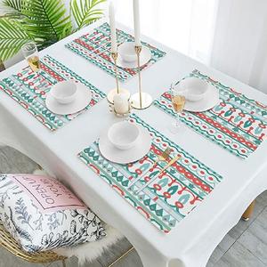 Design Unique Top des ventes 100% coton biologique Double couche imprimé café salle à manger fête tapis de Table certificat GOTS haute qualité - Product Image 2