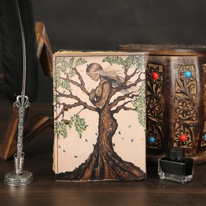 Madre Tierra hecho a mano Vintage cuero diario espiral encuadernado Grimoire libro de hechizos en blanco sombra regalo para el Día de la madre o Navidad - Product Image 6