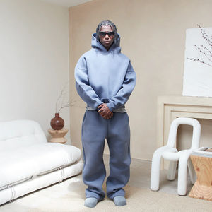 Conjunto de chándal unisex de poliéster/algodón transpirable de secado rápido para invierno con pantalones de chándal con capucha y sudadera de longitud completa - Product Image 4