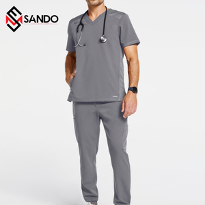 ชุดเครื่องแบบพยาบาลผ้าไหมซิลิกอนของผู้หญิงชุดพยาบาลสวมใส่สบายสีทันสมัยดีไซน์ยืดได้ - Product Image 2