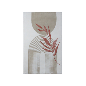 Alfombra de Baño Rectangular Susie de Algodón Reciclado con Patrón Abstracto Jacquard, Estilo Moderno, Hecha en Turquía - Product Image 1