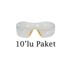 แว่นตานิรภัยสำหรับทำงาน เลนส์โพลีคาร์บอเนตป้องกันฝ้า แพ็ค 10 ชิ้น - Product Image 1