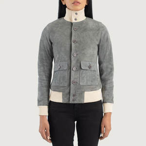 Veste en daim pour femme, hiver, col montant, design tricoté - Qualité supérieure, écologique, respirante, pour le streetwear et les voyages - Product Image 1