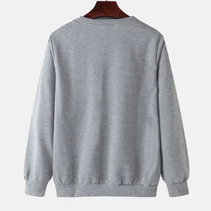 Pull d'hiver de haute qualité, brodé, uni, en coton/bambou mélangé, sweat-shirt uni, col rond, personnalisable, OEM disponible - Product Image 2