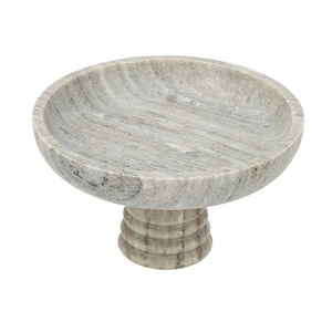 Elegante bandeja de exhibición redonda de madera hecha a mano con base de pedestal para decoración de mesa de lujo para el hogar. - Product Image 4