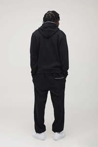 Conjunto de Pantalones Deportivos con Capucha de Algodón para Hombre, Estilo Casual Urbano, con Cremallera Extra Grande, Logotipo Personalizado Estampado, de Secado Rápido, para Otoño, 2 Piezas - Product Image 2