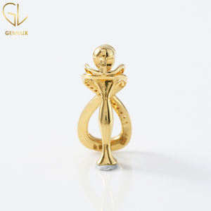 เครื่องประดับเพชรโมอิส925อิสซาไนต์ดีไซน์ใหม่จี้คู่รักสุดอินเทรนด์จี้กอด - Product Image 4