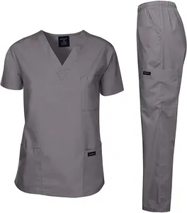 All'ingrosso pantaloni dritti a manica corta fichi scrub medici uniformi ospedaliere che allattano Unisex uomini donne infermiere scrub uniformi set uniformi