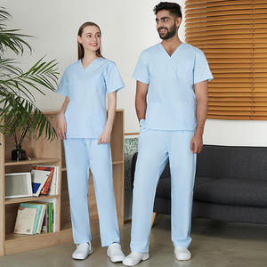 Vente chaude unisexe tissé extensible respirant survêtement soins infirmiers gommages ODM approvisionnement hôpital gommages chirurgical gommage costume médecins infirmières - Product Image 6