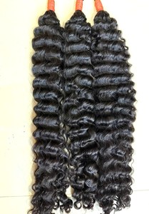 100% Vietnamese Remy <b>Human</b> <b>Hair</b> Double Drawn Deep Wave Bulk <b>Braiding</b> <b>Extensions</b> Machine Double Weft Chemical Free I-Bonded - Product Image 6