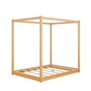 Lit à baldaquin moderne pleine grandeur en bois massif avec rangement et pieds de soutien pour enfants Origine Vietnam - Product Image 5