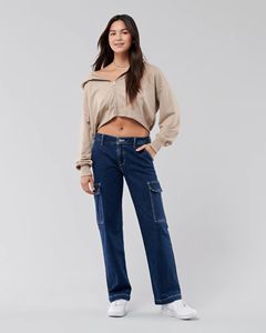 Sudadera con capucha corta de alta calidad para mujer, estilo casual, con etiqueta personalizada, hombros caídos, cierre de cremallera y corte cropped. - Product Image 5