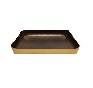 Design classique Table Top Serveur Vaisselle Fer Plateau Carré Bronze Couleur Plat Assiette Pour Servir La Nourriture Vaisselle À La Main Personnalisé - Product Image 1