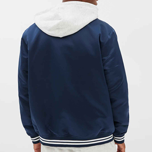 Ropa universitaria Chaqueta de satén personalizada Chaqueta cortavientos de béisbol de satén bordado Precio barato 100% Poliéster Chaqueta de hombre de talla grande - Product Image 3