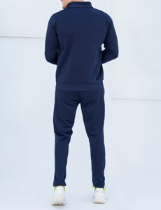 Survêtement sportif en molleton doux et respirant 100% coton pour l'hiver, confortable, épais, deux pièces, fermeture éclair, imprimé décontracté, teint - Product Image 5