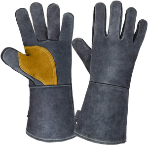 Gants de soudage robustes en cuir de vache de haute qualité Gants de travail de sécurité à l'arc de protection Coton certifié CE Fabriqué au Pakistan - Product Image 4