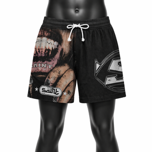 Pantalones Cortos Deportivos Personalizados para Hombre, con Estampado, OEM ODM, de Poliéster, con Cordón, Gráficos, Casuales, de Verano, para Venta al Por Mayor - Product Image 1