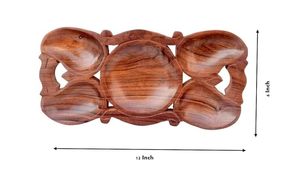 Plateau de service de luxe en bois massif avec finition rustique d'aspect artistique de qualité supérieure Plateau de service en bois avec grain de bois naturel - Product Image 3