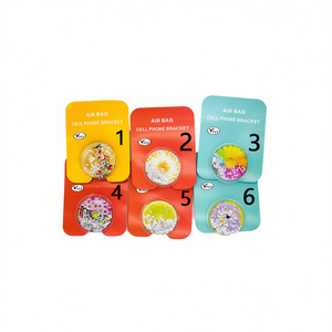 Soporte Magnético Circular para Teléfono con Diseño de Flores y Base de Arena Fluida - Product Image 1