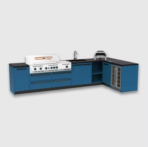 Cuisine complète Prima 2025 en vente flash avec îlot, armoires <span class=keywords><strong>de</strong></span> cuisine en acier inoxydable pour extérieur - Product Image 1