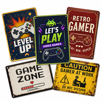 Plaque Métallique Vintage Amusante pour Gamers, Décoration Murale Gaming pour Maison, Bar, Club, Salle de Jeu, Caverne d'Homme, Personnalisable, Vente en Gros