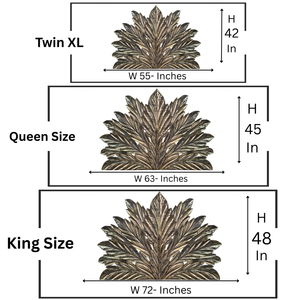 Cabecero de Cama Tallado a Mano con Hoja de Palma Grande, Acabado Dorado, Estilo Marroquí, Decoración para el Hogar de Estilo Costero, Estilos Tropicales, Tallado Tradicional - Product Image 5