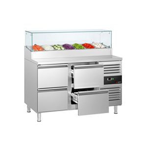 Comptoir de préparation commercial PREMIUM - 1360x700mm - 4 tiroirs - pour 7x GN 1/3 - Product Image 1