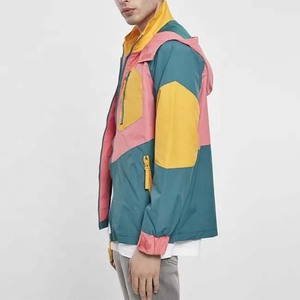 แจ็กเก็ตกันลมสำหรับผู้ชายเสื้อกันลมแขนยาวระบายอากาศได้ดีน้ำหนักเบาสีตัดกันงานตามสั่ง - Product Image 2
