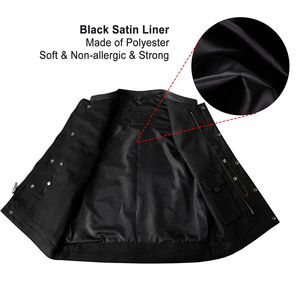 Gilet de moto de haute qualité en cuir et toile pour hommes, respirant et imperméable, avec logo personnalisé, nouveau design, Offre Spéciale - Product Image 6