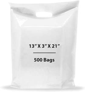 Sac à provisions découpé à l'emporte-pièce de haute qualité poly sac en plastique recyclé avec impression de logo personnalisé, sac de vêtement, sac cadeau - Product Image 1