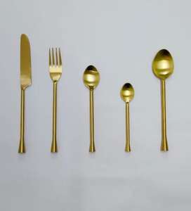 Cutlery Set of 4 Pcs Flatware for Home Restaurant Silver Color Modern Wood & Metal Cutlery Set Best Quality Spoon Fork and Knife - Product Image 4