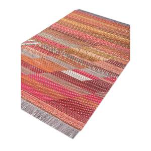 Alfombras Manchaha a Rayas Tejidas a Mano con Lana y Seda de Bambú Rojas y Naranjas para Uso Doméstico LES-1765 - Product Image 2