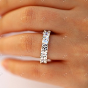 Bijoux fantaisie en or blanc 14 carats, 6,50 CTW, clarté VVS, grande moissanite, taille Asscher, sertie à griffes, certifiée GRA, tendance, fiançailles, mariage - Product Image 6