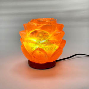 Meilleure qualité en forme de fleur de Lotus décoration de la maison prix raisonnable lampe à sel en forme de fleur de Lotus de l'Himalaya - Product Image 3