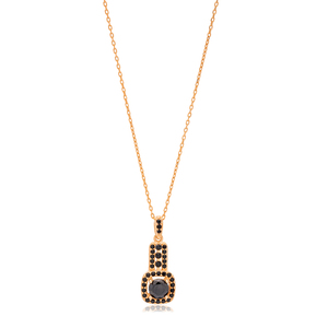 Collier à breloques en pierre de Zircon noir rond et carré, Design élégant, bijoux turcs en argent Sterling 925 faits à la main - Product Image 6