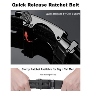 Ceinture décontractée en cuir véritable pour homme, boucle automatique en alliage réglable de haute qualité, noir/marron, résistante et imperméable - Product Image 5