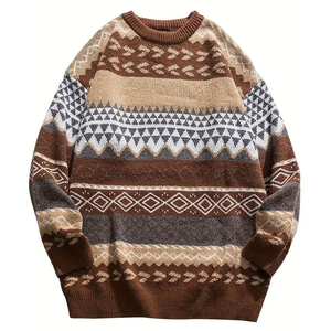 Suéter de punto de Cachemira de lana para exteriores de invierno transpirable informal con logotipo de diseño personalizado para hombre - Product Image 1