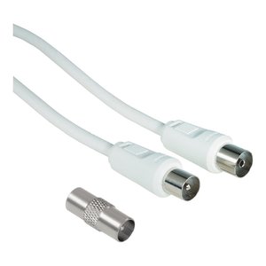 Cable de antena de TV blanco de 10 m con adaptador de 75 Db Audio y vídeo 00205298 - Product Image 1