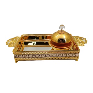 New <strong>Decorative</strong> <strong>Tray</strong> Gold Mirror Jewelry Storage Organizer Makeup <strong>Tray</strong> for Vanity <strong>Dresser</strong> - Product Image 4