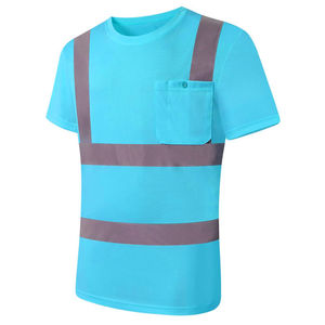 Camiseta de seguridad de stock de manipulación de Venta caliente, camiseta reflectante de manga corta transpirable para exteriores para hombres de verano para construcción - Product Image 2