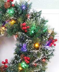 Guirnalda elegante de 18,8 pulgadas mezclada con conos de pino y ramas esmeriladas para decoración de puerta delantera y coronas decoración de Navidad - Product Image 2