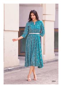 เสื้อพิมพ์เรยอนบริสุทธิ์ใหม่สวยฤดูร้อนแบบตะวันตกสำหรับขายออนไลน์ - Product Image 2