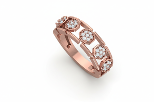 Anillo de Eternidad Geométrico Moderno de Oro de 14K y Diamantes Naturales para Mujer - Product Image 4