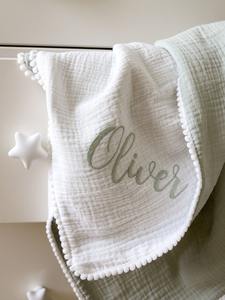 Tissu en coton mousseline double gaze froissé en lin, doux, respirant, écologique, pour bricolage, cadeau de naissance personnalisé, bio, pour la maison - Product Image 4