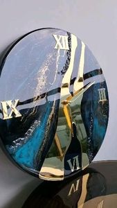 COMBINES Epoxy Resin Wall <b>Clock</b> Epoxy Resin Living Room best qulatiye Furniture Home Decor Wall <b>Clock</b> Customized best - Product Image 6
